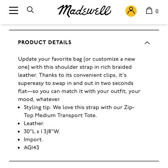 Madewell zip-top transport tote AND braided leather strap! - Picture 12 of 16